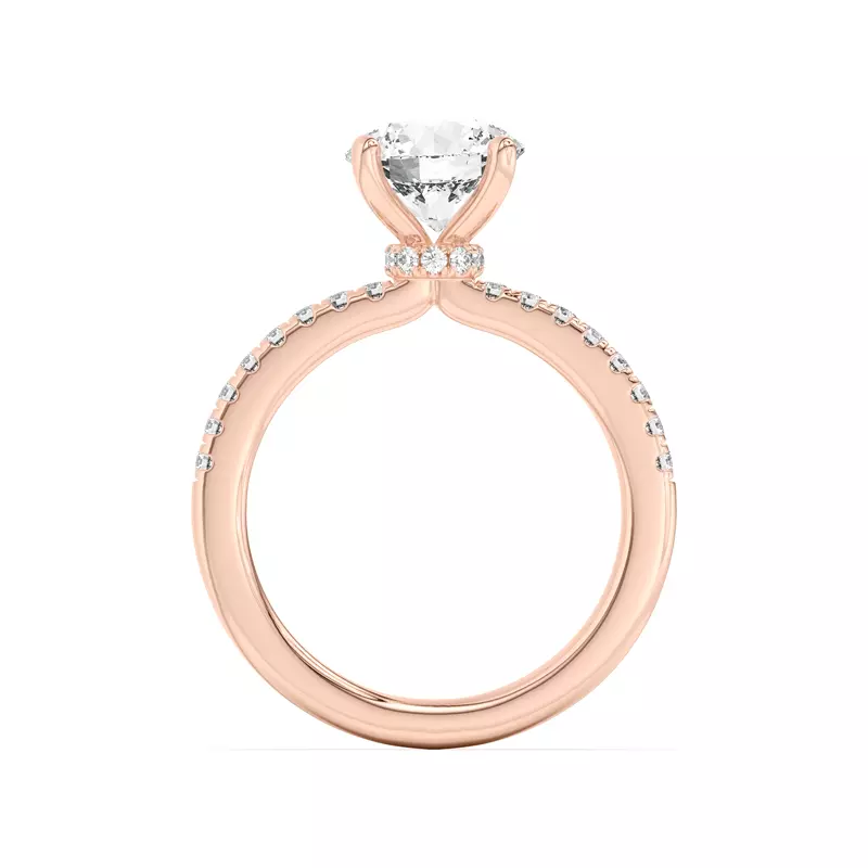 18K Rose Gold Britta Pavé Hidden Circlet And Band Engagement Ring