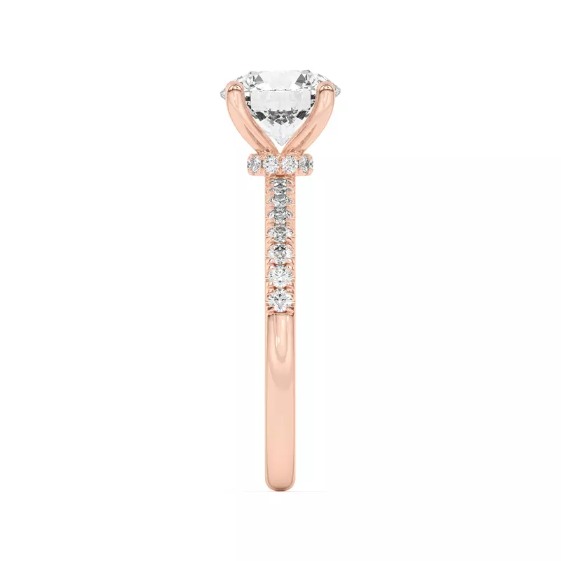 18K Rose Gold Britta Pavé Hidden Circlet And Band Engagement Ring