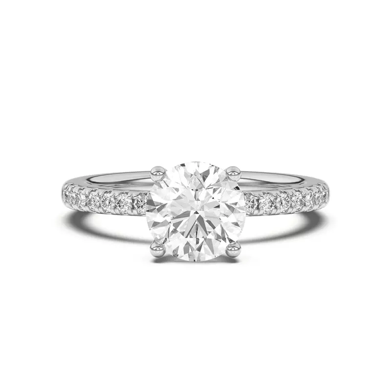 18K White Gold Britta Pavé Hidden Circlet And Band Engagement Ring