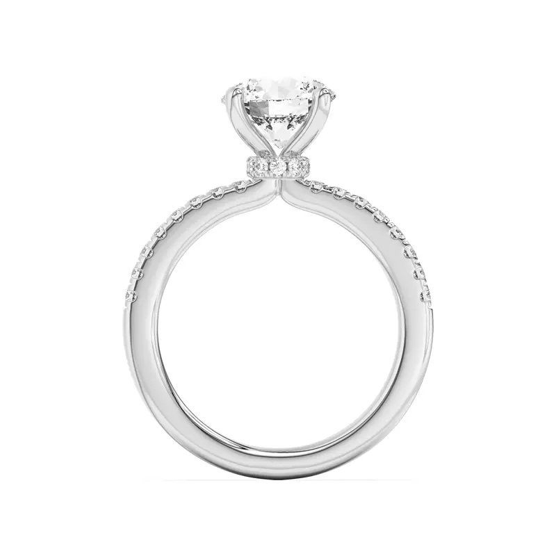18K White Gold Britta Pavé Hidden Circlet And Band Engagement Ring