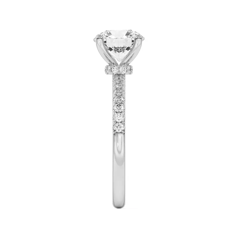 18K White Gold Britta Pavé Hidden Circlet And Band Engagement Ring