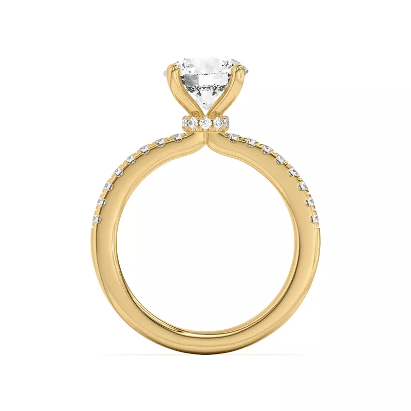 18K Yellow Gold Britta Pavé Hidden Circlet And Band Engagement Ring