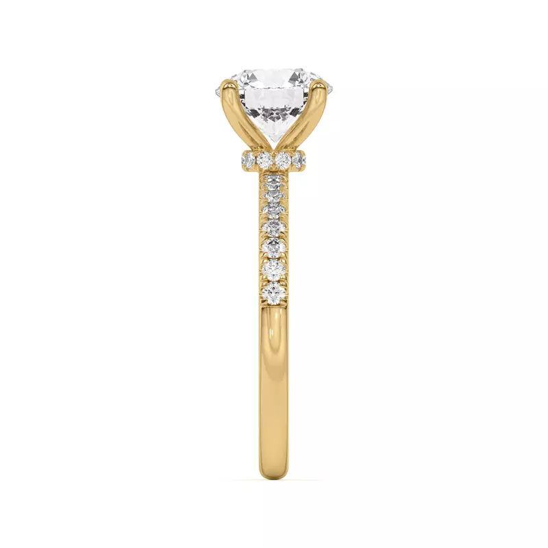 18K Yellow Gold Britta Pavé Hidden Circlet And Band Engagement Ring
