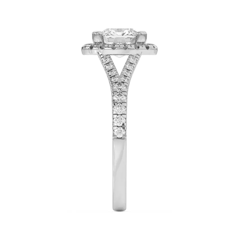14K White Gold Sue Timeless Halo Engagement Ring