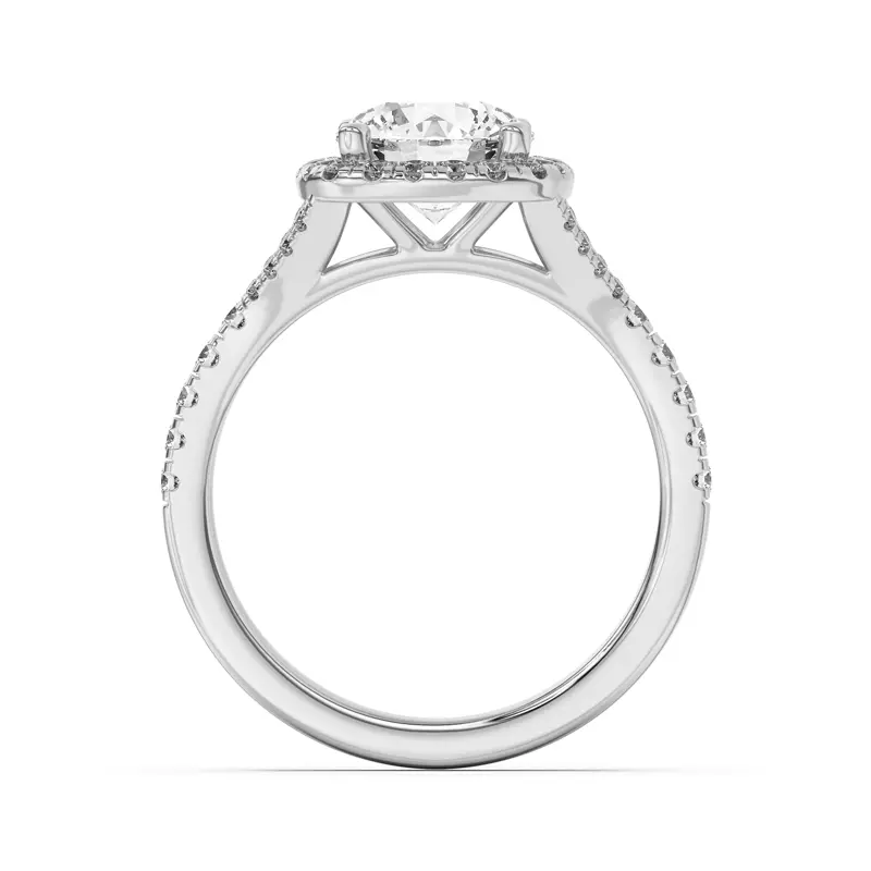 14K White Gold Sue Timeless Halo Engagement Ring