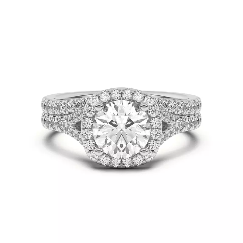 14K White Gold Sue Curved Pavé Band