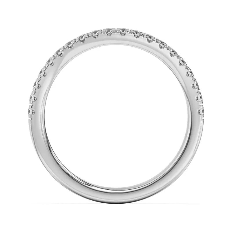 14K White Gold Sue Curved Pavé Band