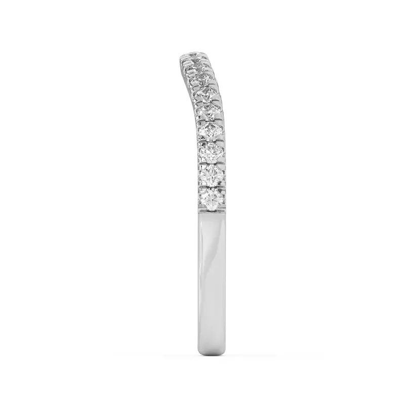 14K White Gold Sue Curved Pavé Band