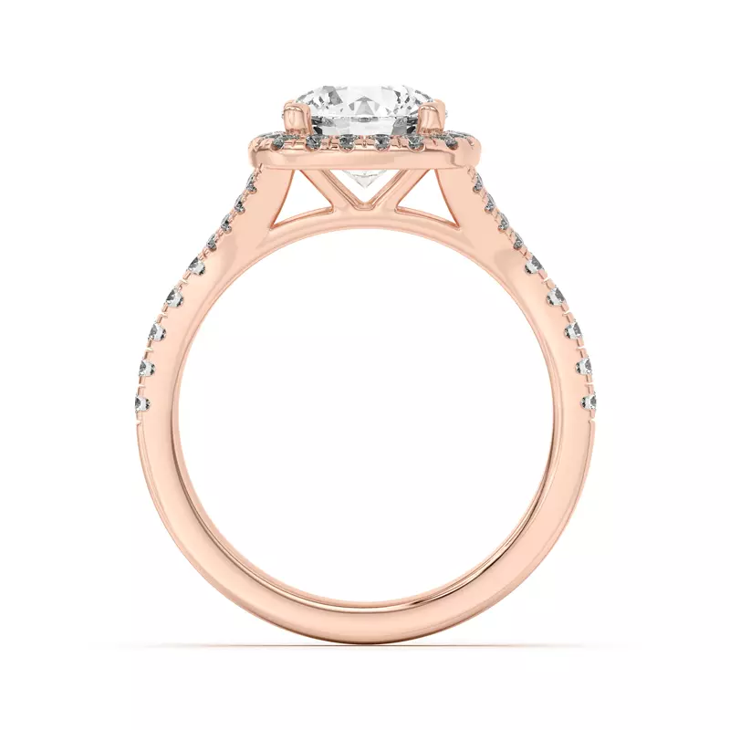 18K Rose Gold Sue Timeless Halo Engagement Ring