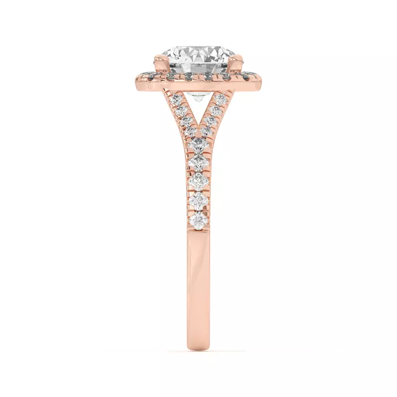 18K Rose Gold Sue Timeless Halo Engagement Ring