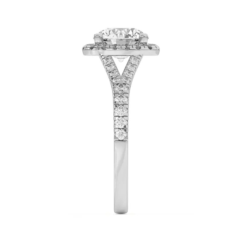 18K White Gold Sue Timeless Halo Engagement Ring