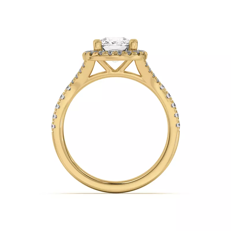 18K Yellow Gold Sue Timeless Halo Engagement Ring