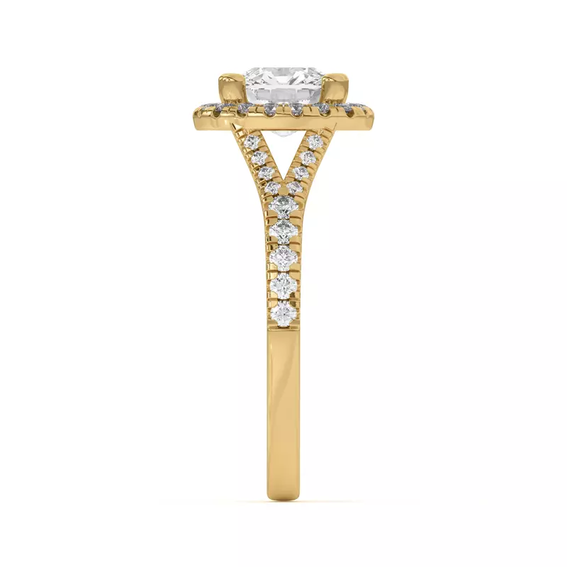 18K Yellow Gold Sue Timeless Halo Engagement Ring