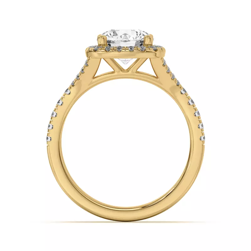 18K Yellow Gold Sue Timeless Halo Engagement Ring