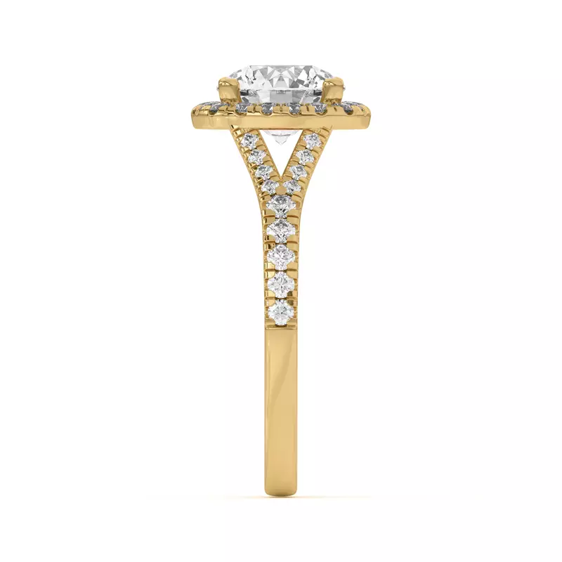 18K Yellow Gold Sue Timeless Halo Engagement Ring