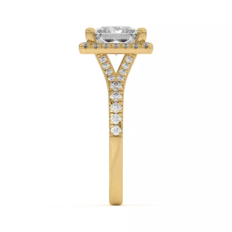 18K Yellow Gold Sue Timeless Halo Engagement Ring
