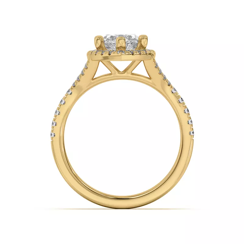 18K Yellow Gold Sue Timeless Halo Engagement Ring