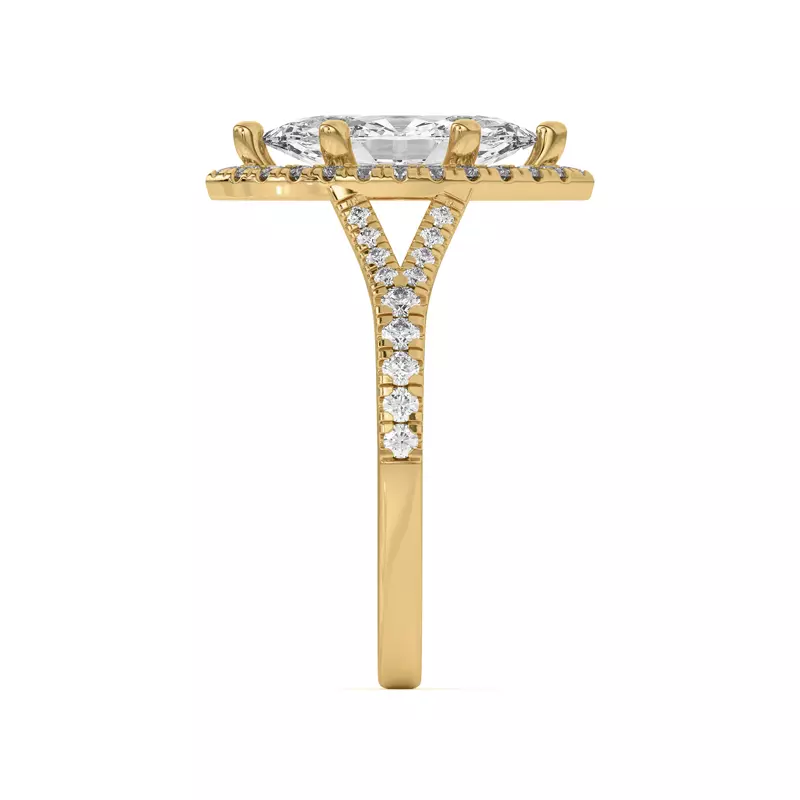 18K Yellow Gold Sue Timeless Halo Engagement Ring