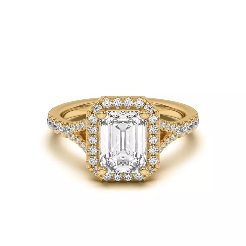 18K Yellow Gold Sue Timeless Halo Engagement Ring