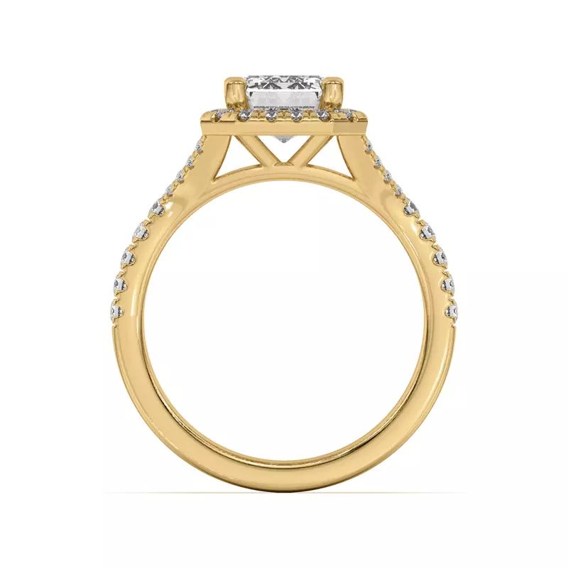 18K Yellow Gold Sue Timeless Halo Engagement Ring