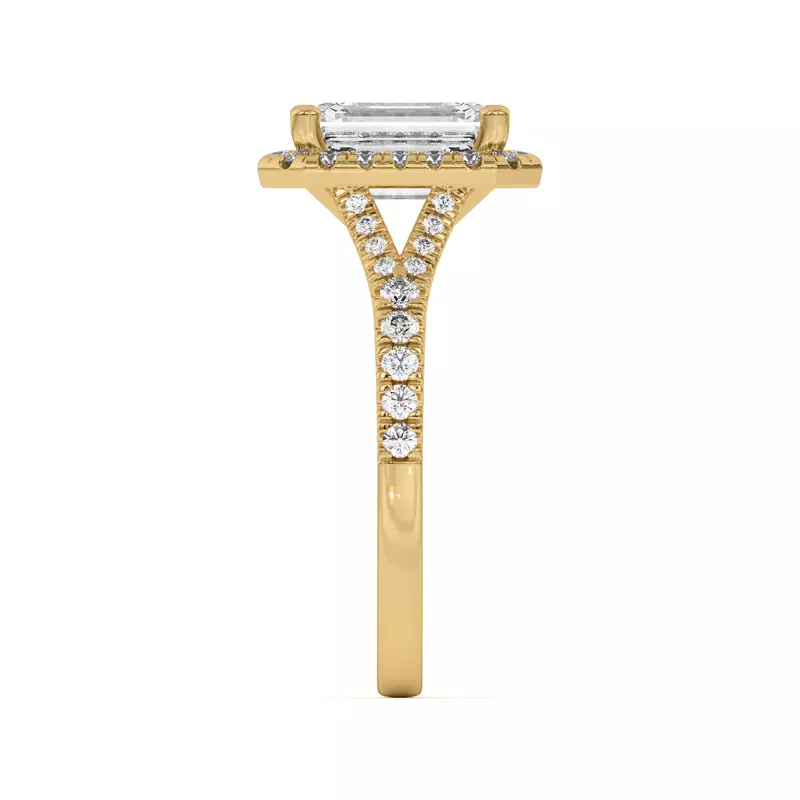 18K Yellow Gold Sue Timeless Halo Engagement Ring