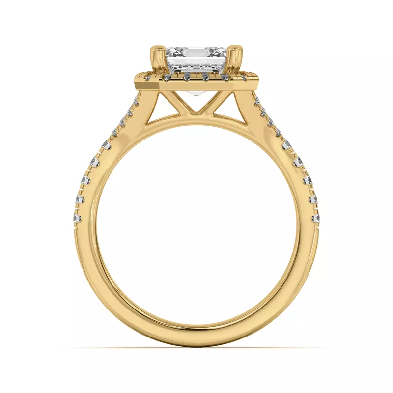 18K Yellow Gold Sue Timeless Halo Engagement Ring