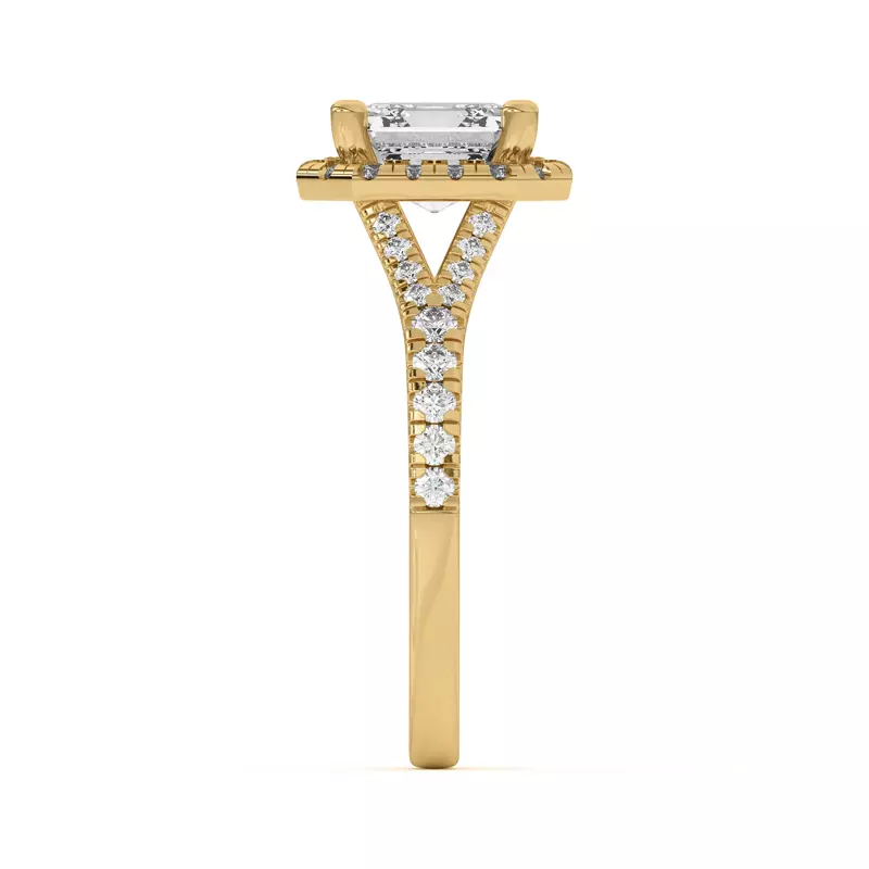 18K Yellow Gold Sue Timeless Halo Engagement Ring