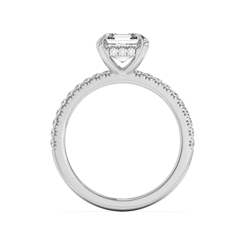 14K White Gold Diane Pavé Hidden Halo Engagement Ring
