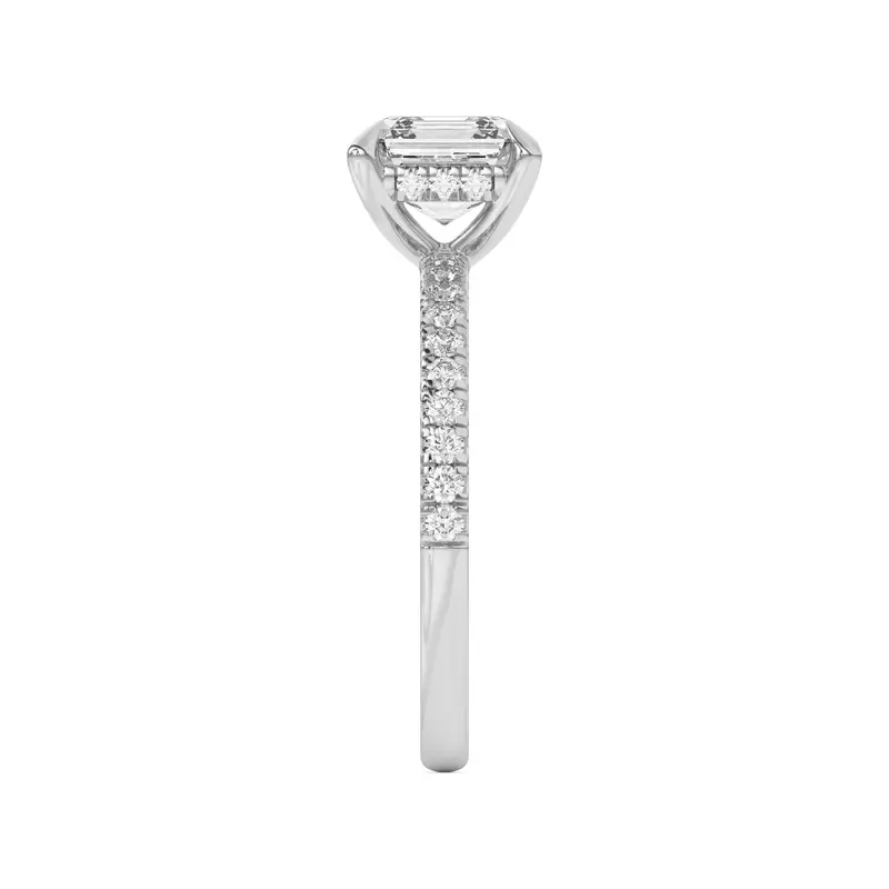 14K White Gold Diane Pavé Hidden Halo Engagement Ring