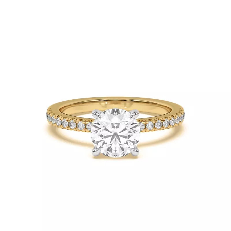 Diane Pavé Hidden Halo Two-Tone Engagement Ring