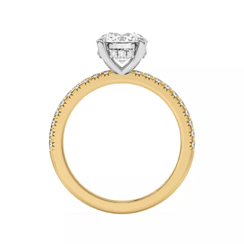 Yellow Gold 14k & White Gold 14k Diane Pavé Hidden Halo Two-Tone Engagement Ring