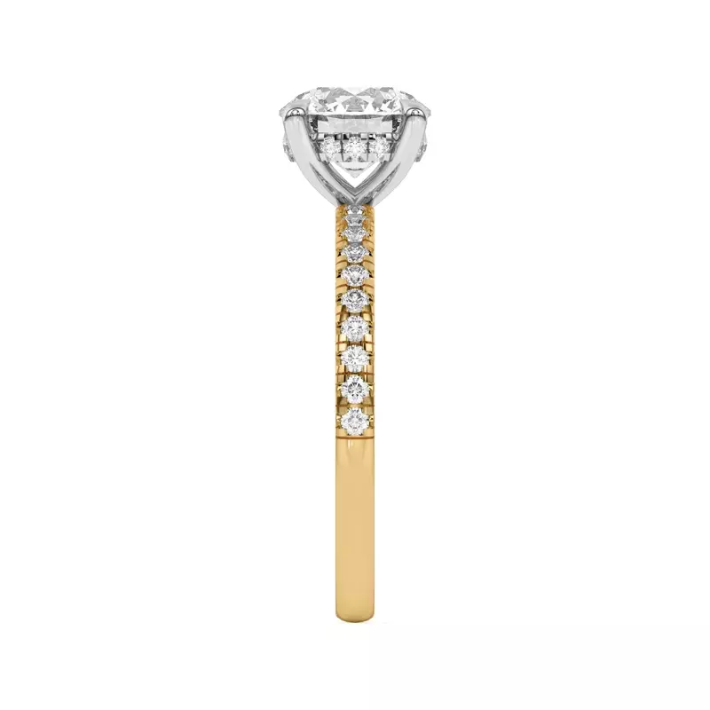 Yellow Gold 14k & White Gold 14k Diane Pavé Hidden Halo Two-Tone Engagement Ring