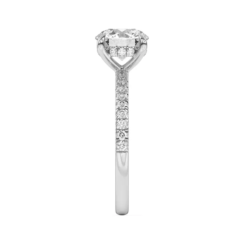 18K White Gold Diane Pavé Hidden Halo Engagement Ring