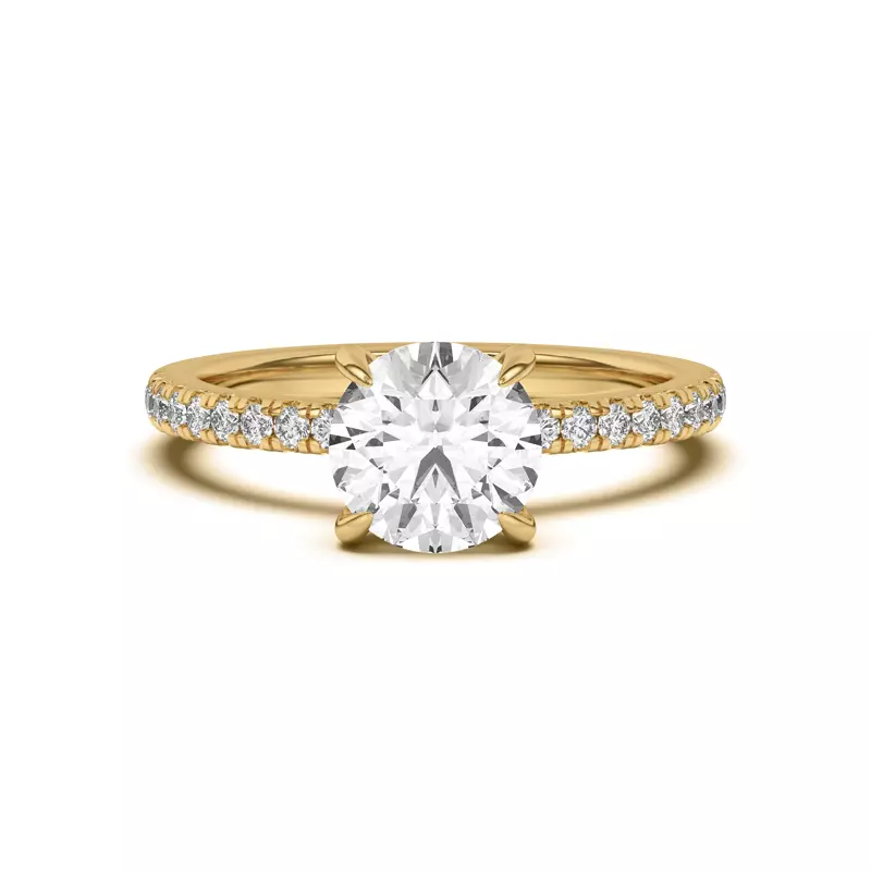 18K Yellow Gold Diane Pavé Hidden Halo Engagement Ring