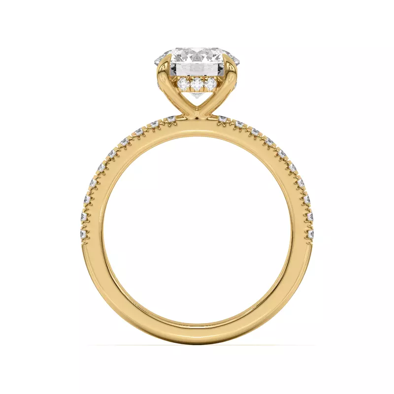 18K Yellow Gold Diane Pavé Hidden Halo Engagement Ring
