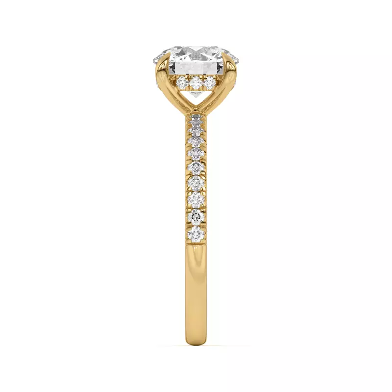 18K Yellow Gold Diane Pavé Hidden Halo Engagement Ring