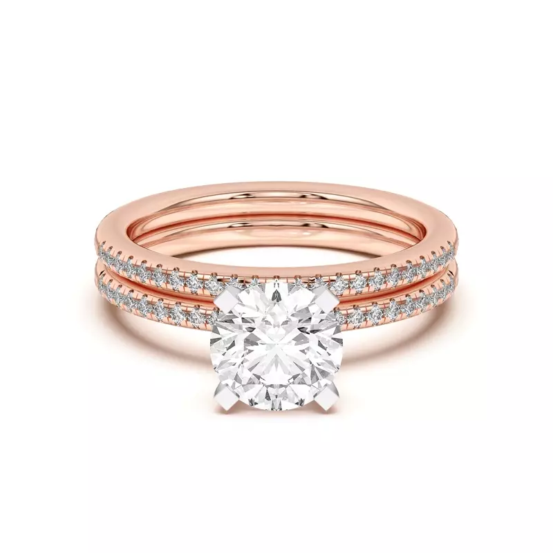 14K Rose Gold Meryl Petite Pavé Band