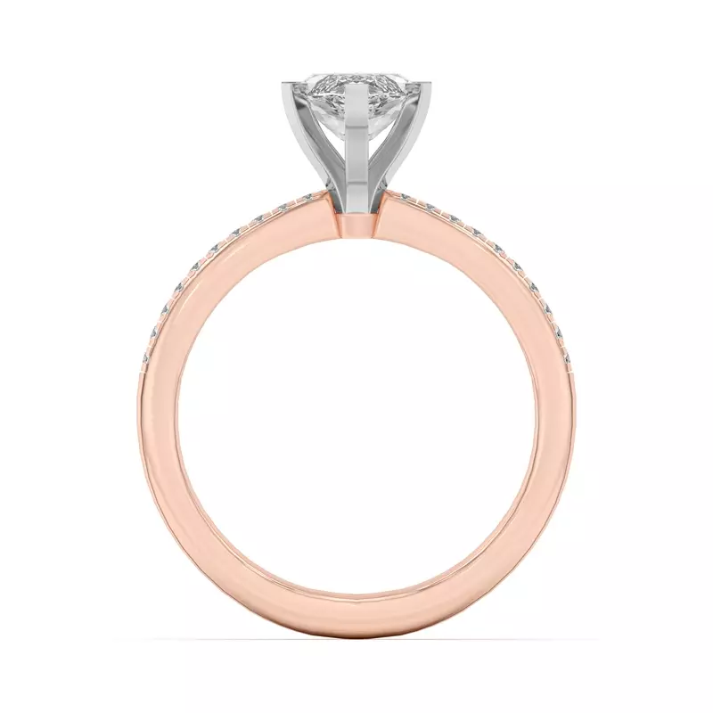 Rose Gold 14k & White Gold 14k Meryl Petite Pavé Engagement Ring