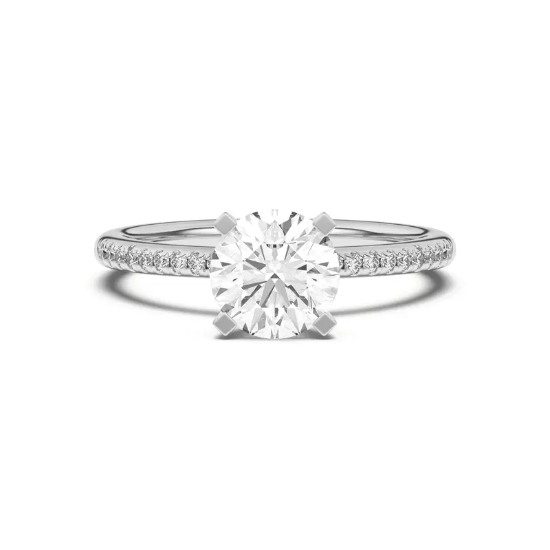 14K White Gold Meryl Petite Pavé Engagement Ring