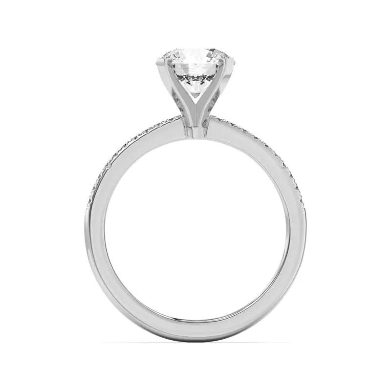 14K White Gold Meryl Petite Pavé Engagement Ring