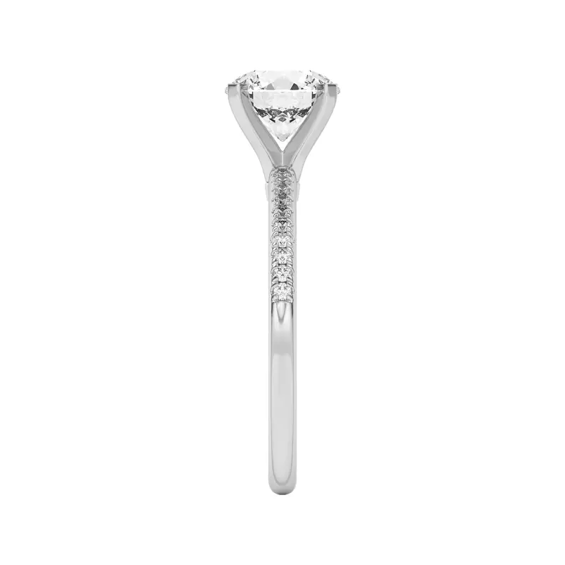 14K White Gold Meryl Petite Pavé Engagement Ring