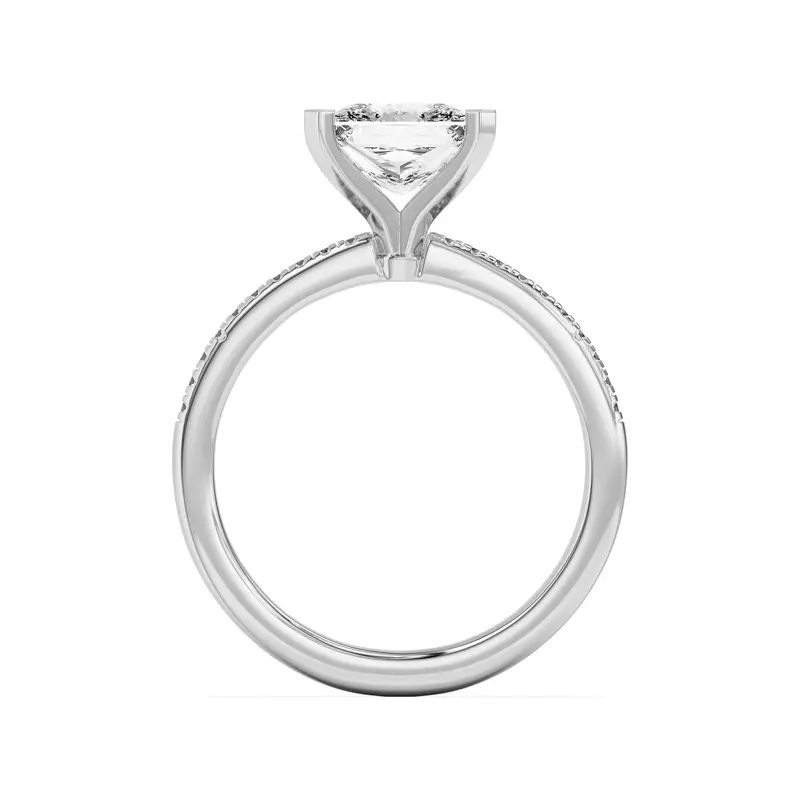 14K White Gold Meryl Petite Pavé Engagement Ring