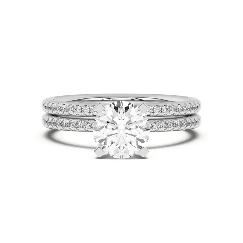 14K White Gold Meryl Petite Pavé Band