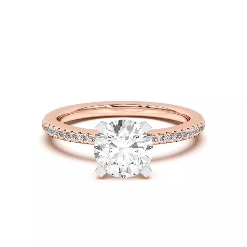 Rose Gold 18k & White Gold 18k Meryl Petite Pavé Engagement Ring