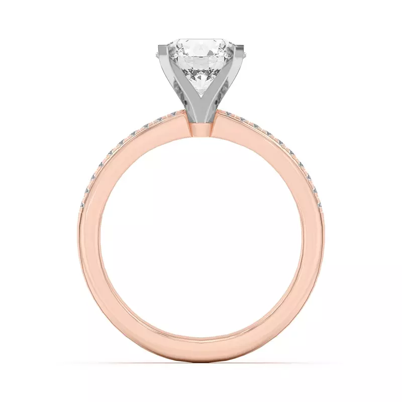 Rose Gold 18k & White Gold 18k Meryl Petite Pavé Engagement Ring