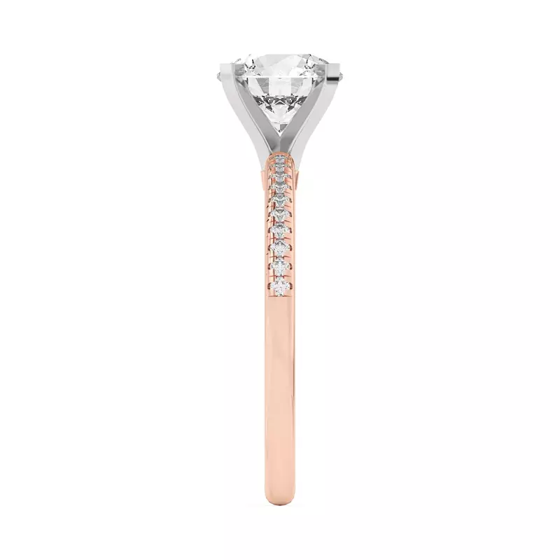 Rose Gold 18k & White Gold 18k Meryl Petite Pavé Engagement Ring