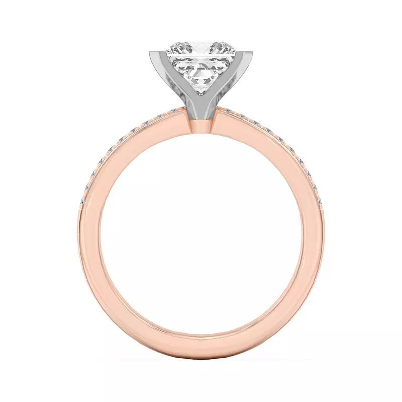 Rose Gold 18k & White Gold 18k Meryl Petite Pavé Engagement Ring