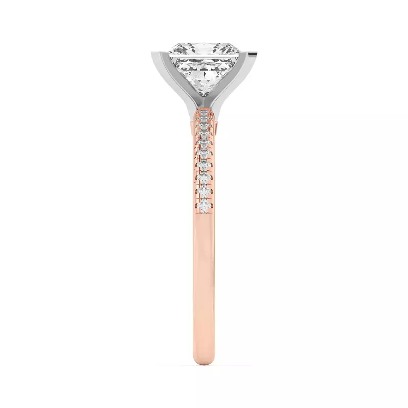 Rose Gold 18k & White Gold 18k Meryl Petite Pavé Engagement Ring