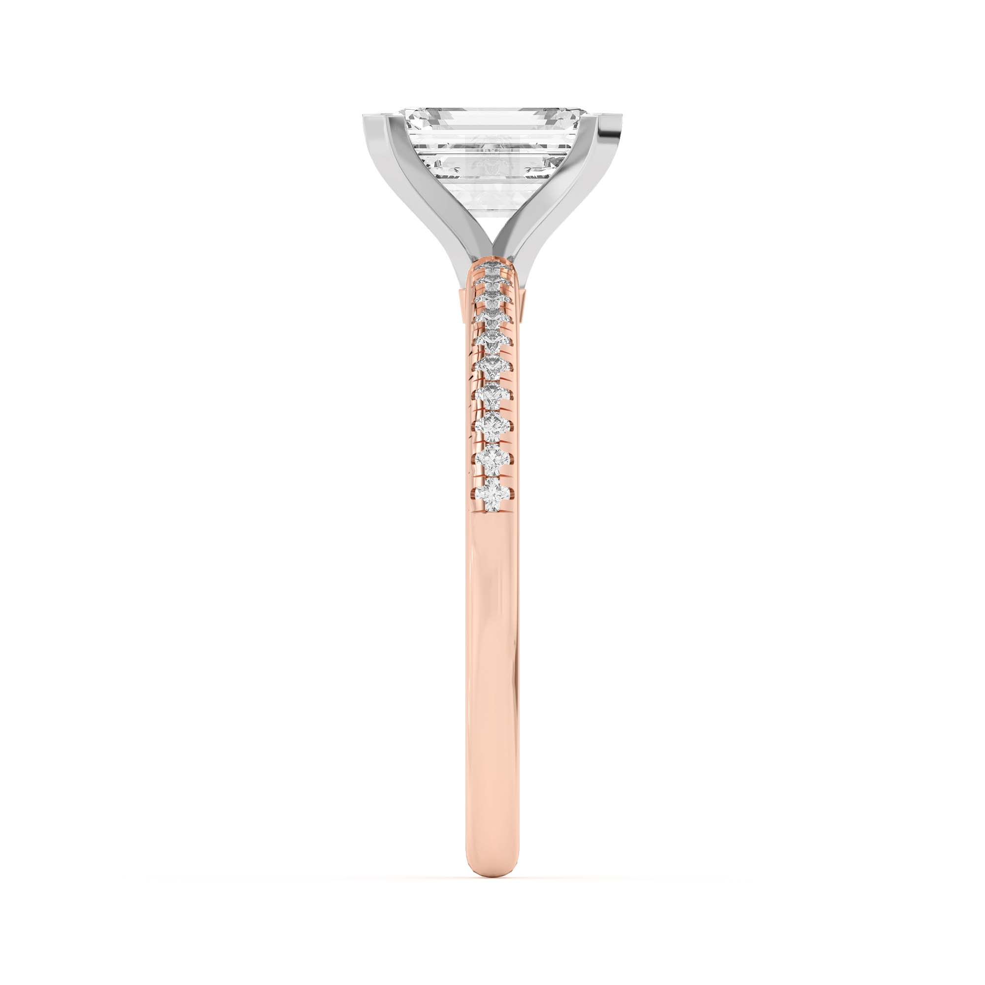 Rose Gold 18k & White Gold 18k Meryl Petite Pavé Engagement Ring