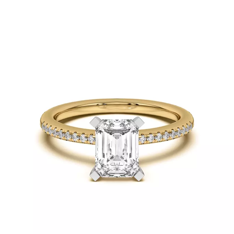 Yellow Gold 18k & White Gold 18k Meryl Petite Pavé Engagement Ring